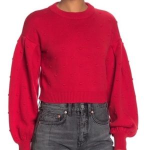 NWT KEEPSAKE CROP RED KNIT TOP